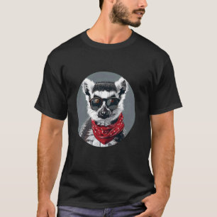 T-shirt Lunettes de soleil Lemur Artwork Singe Portrai de 