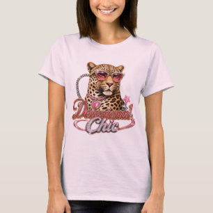 T-shirt Lunettes de soleil Leopard Girly Heart Rose Chic