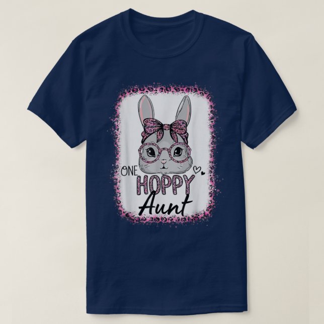 T-shirt Lunettes de soleil Léopard Rose Bleu Bunny de Pâqu (Design devant)