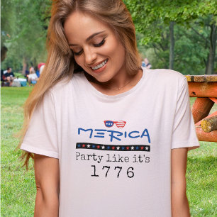 T-shirt Lunettes de soleil Merica Patriotic 4 juillet Part