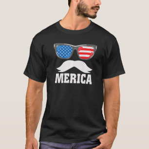T-shirt Lunettes de soleil Mustache America 4 juillet