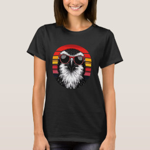 T-shirt Lunettes de soleil Osprey Bird Sunset Retro Style 
