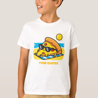 T-shirt Lunettes de soleil Pizza Se détendant à la plage
