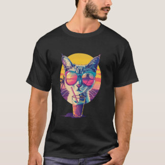 T-shirt Lunettes de soleil réfléchissantes de vacances d'é