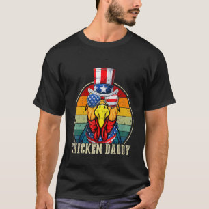 T-shirt Lunettes de soleil rétro Chicken Daddy 4 juillet F