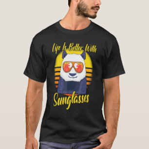 T-shirt Lunettes de soleil Rétro Couché de soleil Plage Va