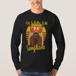 T-shirt Lunettes de soleil Retro Sunset Beach Vacances Arm