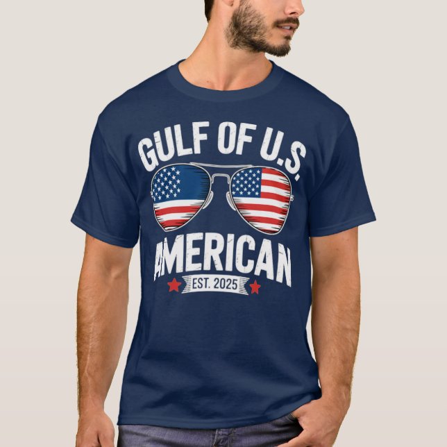 T-shirt Lunettes De Soleil Rouge Blanc Et Bleu Du Golfe De (Devant)
