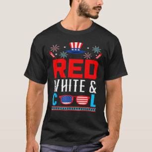 T-shirt Lunettes De Soleil Rouge Blanc Et Cool Feu D'Oeuvr