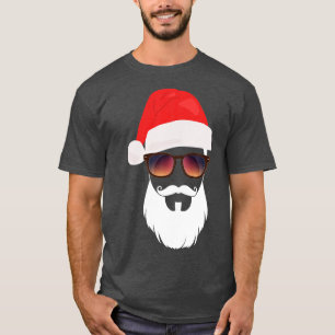 T-shirt Lunettes de soleil Santa Hat Beard Père Noël Prese