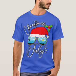T-shirt Lunettes de soleil Santa Hat Vacances d'été Noël e