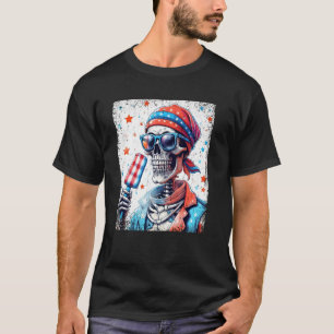 T-shirt Lunettes de soleil squelette popsicle 4 juillet dr