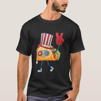 T-shirt Lunettes de soleil Taco Drapeau Américain Usa 4 Ju