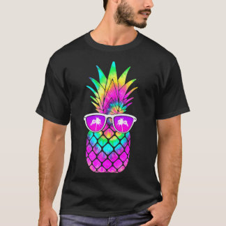 T-shirt Lunettes de soleil Tie Dye Ananas d'été Fruit Trop