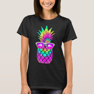 T-shirt Lunettes de soleil Tie Dye Ananas d'été Fruit Trop
