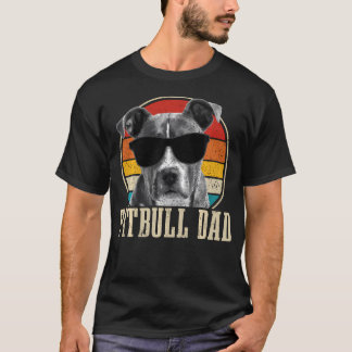 T-shirt Lunettes de soleil vintage pour papa Pitbull Drôle