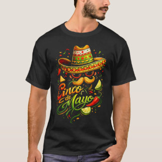 T-shirt Lunettes de soleil visage avec moustache pour Cinc
