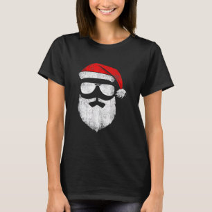T-shirt Lunettes de soleil visage de Père Noël avec chapea