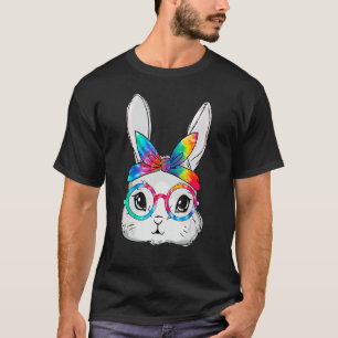 T-shirt Lunettes de soleil visage lapin Tie Dye Lunettes d