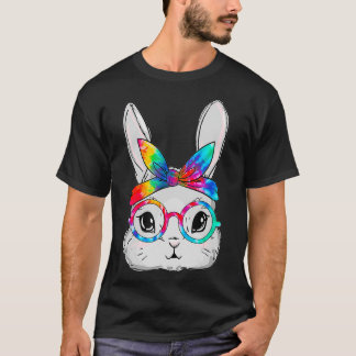 T-shirt Lunettes de soleil visage lapin Tie Dye Lunettes d