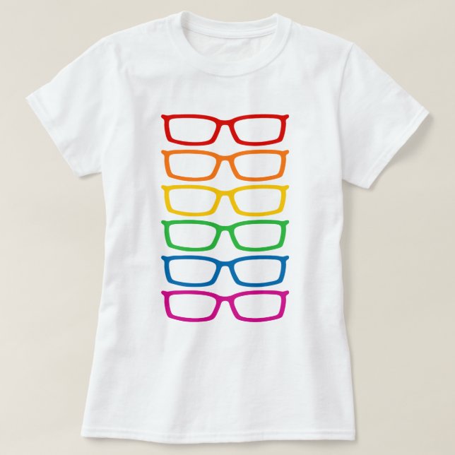 T-shirt Lunettes de vue Rainbow (Design devant)