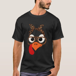 T-shirt Lunettes d'empreinte de léopard pour dinde Thanksg