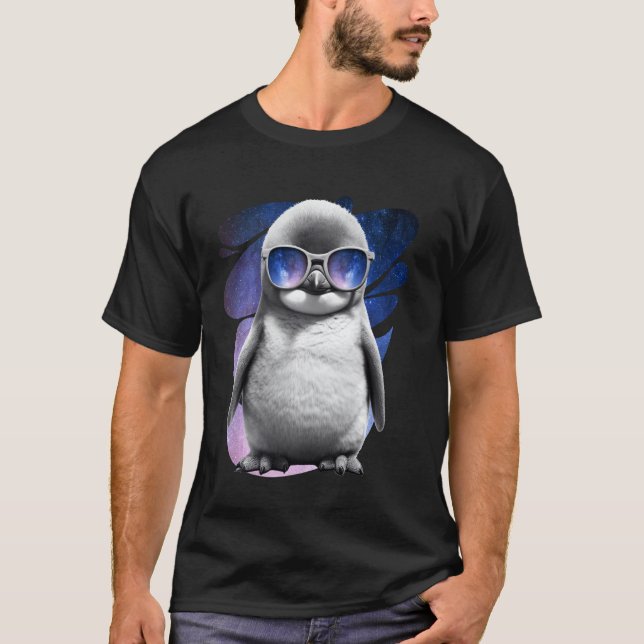 T-shirt Lunettes d'espace pingouin mignonette Galaxy lunet (Devant)