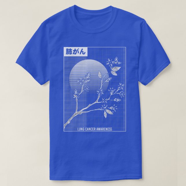 T-shirt Lung Cancer Awareness Sakura Cherry Blossom  (Design devant)