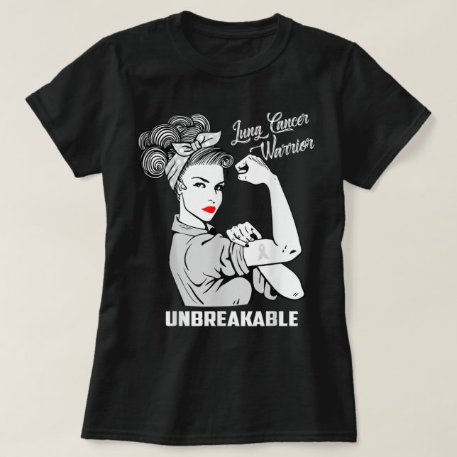 T-shirt Lung Cancer Warrior Unbreakable T Shirt Awareness  (Design devant)