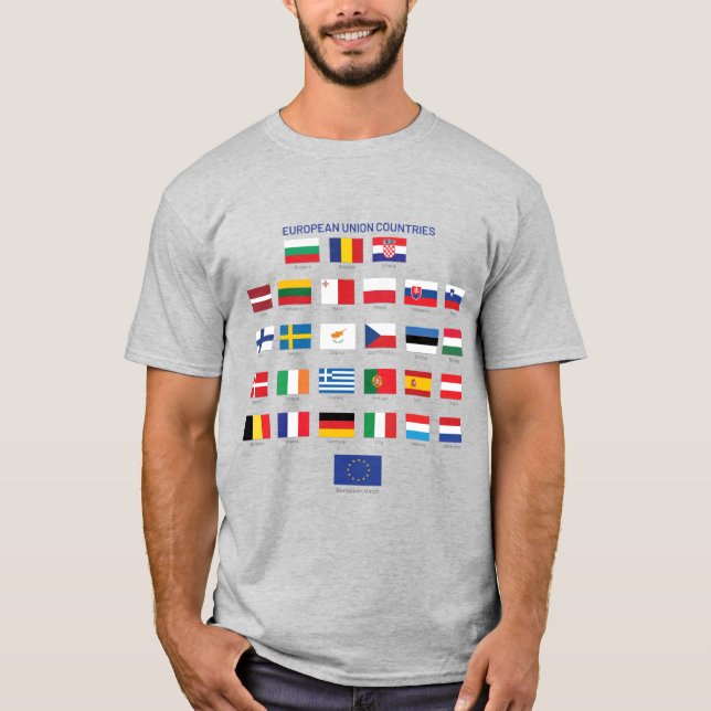 T-shirt L'Union européenne marque les pays de l'UE (Devant)