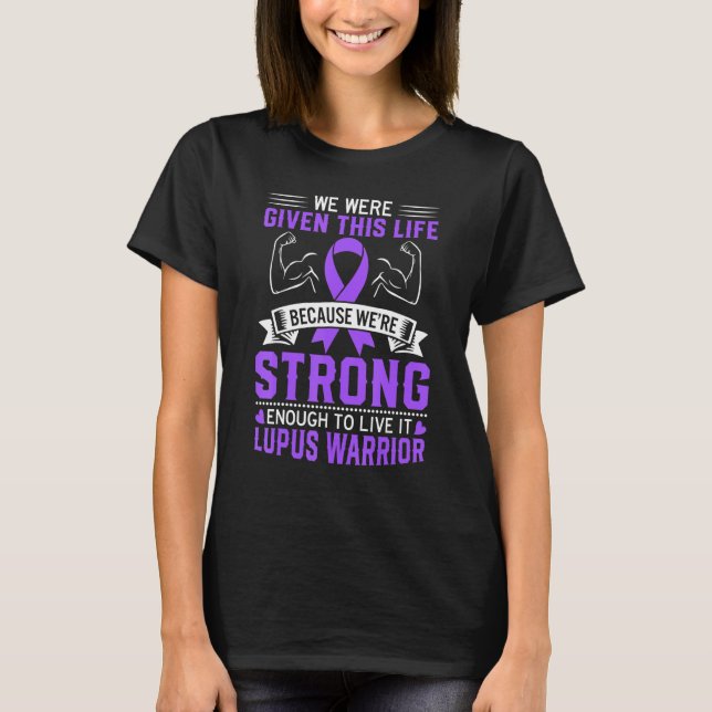 T-shirt Lupus Warrior Purple Awareness Ribbon Fight SLE  I (Devant)