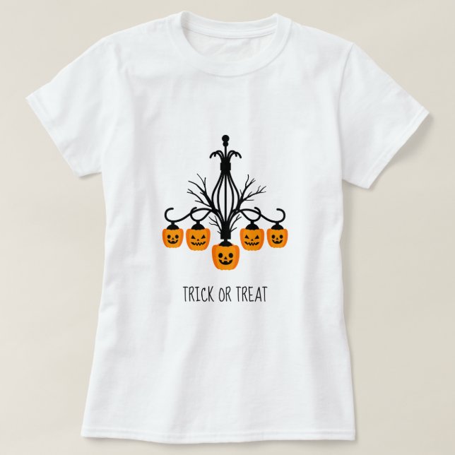 T-shirt Lustre citrouille thème Halloween (Design devant)