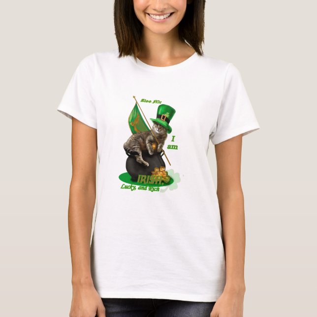 T-shirt Lutin de chat du jour de St Patrick supérieur de (Devant)