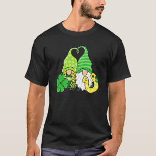 T-shirt Lutins chanceux tenant trèfle Shamrock Fer à cheva