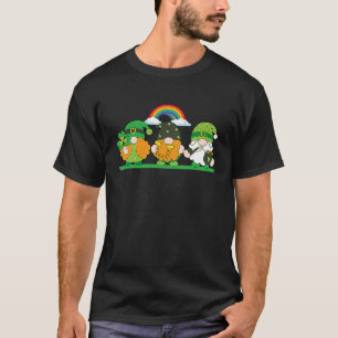 T-shirt Lutins chanceux tenant trèfle shamrock fer à cheva
