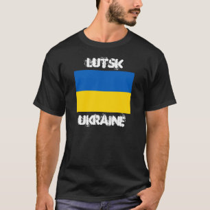 T-shirt Lutsk, Ukraine avec le drapeau ukrainien