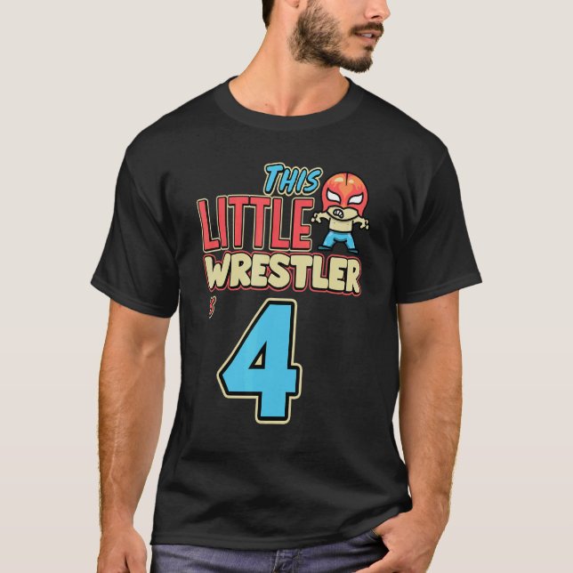 T-shirt Lutte Anniversaire Ce Petit Lutteur Est 4ème Bir (Devant)
