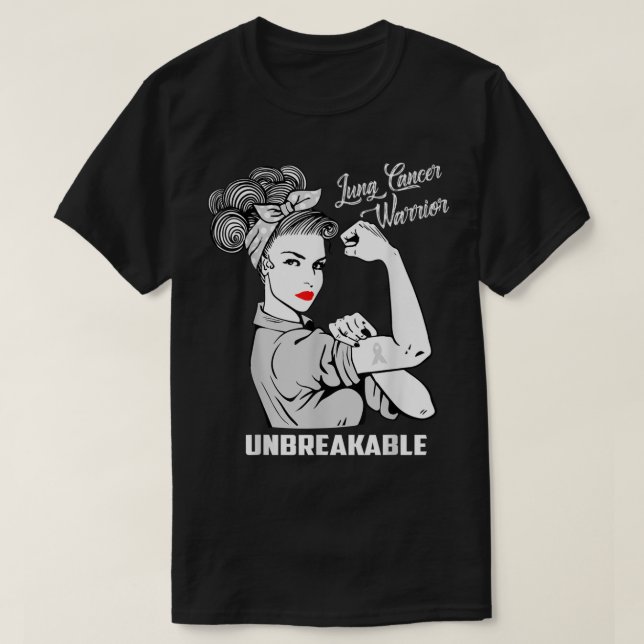 T-shirt Lutte contre le cancer du poumon Guerrier Incassab (Design devant)