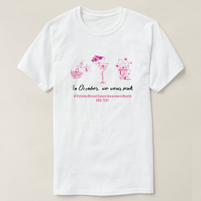T-shirt Lutte contre le cancer du sein Ruban rose Inspirat (Design devant)