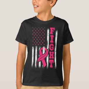 T-shirt Lutte contre le ruban rose Drapeau Sensibilisation