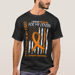 T-shirt Lutte Porter Orange Cousin Leucémie Cancer Sensibi