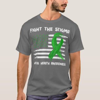 T-shirt Lutter contre la Stigma Green American Drapeau san