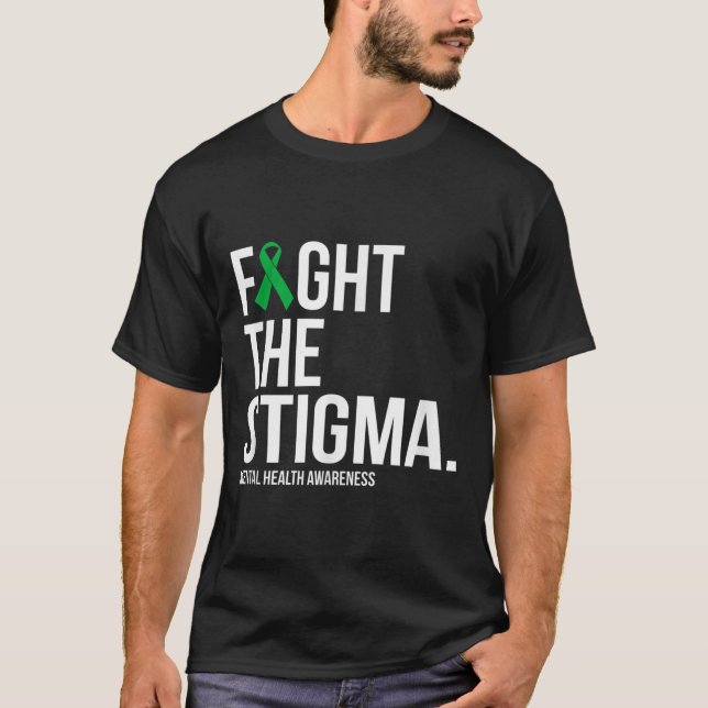 T-shirt Lutter contre la Stigma Green Ribbon Mental Health (Devant)