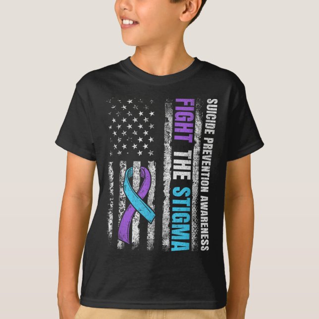 T-shirt Lutter contre la stigmatisation et le drapeau amér (Devant)