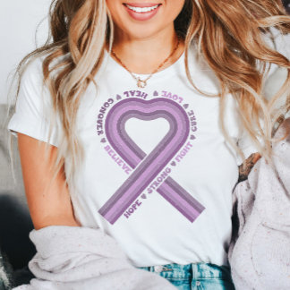 T-shirt Lutter contre le cancer Violet Sensibilisation Rub