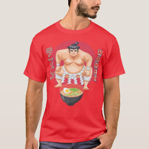 T-shirt Lutteur de sumo japonais prêt à manger des nouille