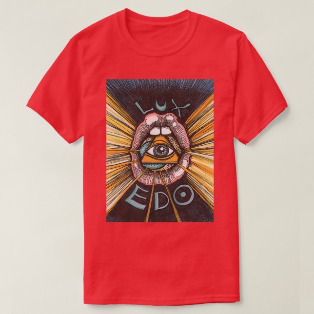 T-shirt Lux Edo Sentient Sacrement version couleur (Design devant)
