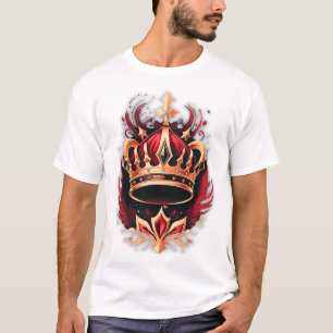 T-Shirt Luxe Couronne Alpha Boss – Rouge Noir Prem
