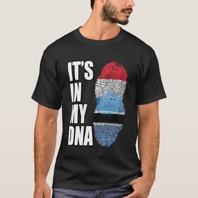 T-shirt Luxembourg Et Botswanais Mélangent Le Drapeau Du P (Devant)