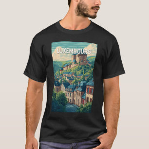 T-shirt Luxembourg Illustration Voyage Art Vintage